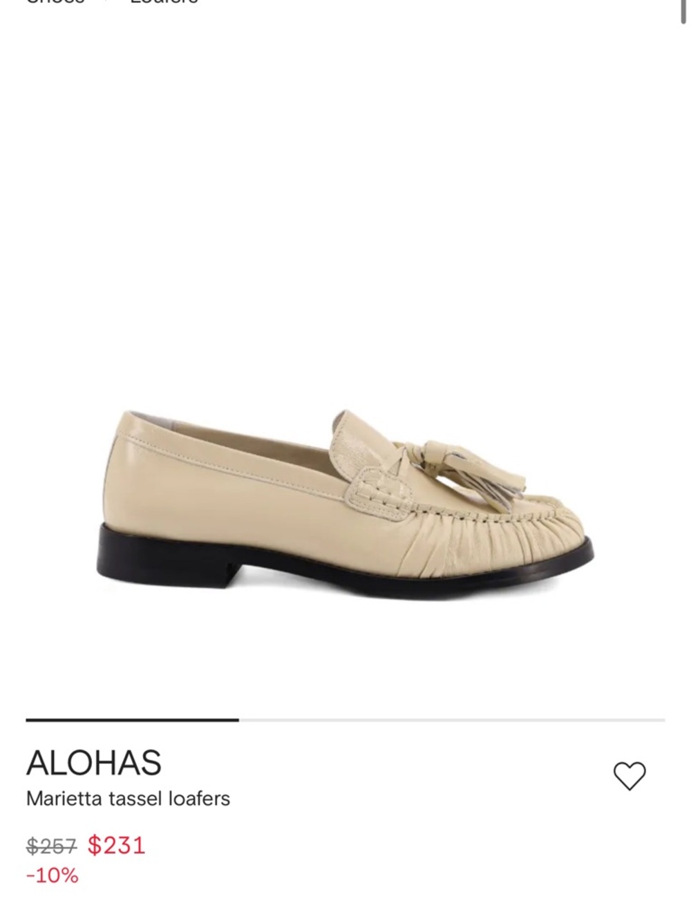 ALOHAS Marietta Tassel Loafers in Beige